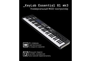 Миди-клавиатура Arturia KeyLab Essential 61 Mk3 Black