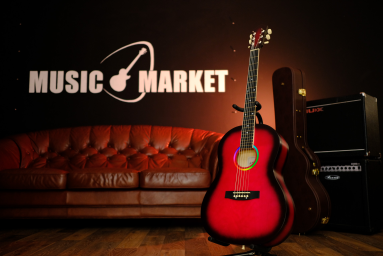 Акустическая гитара, красная, Амистар M-213-RD