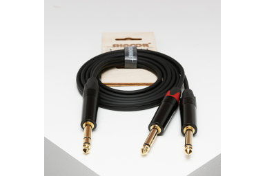 Y-кабель 6,3 мм стереоджек - 2 моно-джека 6,3 мм, 1,5м, SHNOOR JS2JM-1,5m