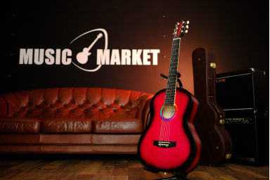 Акустическая гитара, красная, Амистар M-313-RD