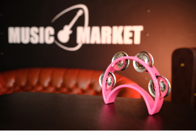 Тамбурин "Одинокий месяц", 4 пары бубенцов, Alice ATB009 PINK