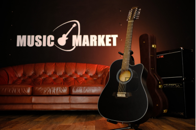 Акустическая гитара 12-струнная Fabio CDG-20-12 BK Matt