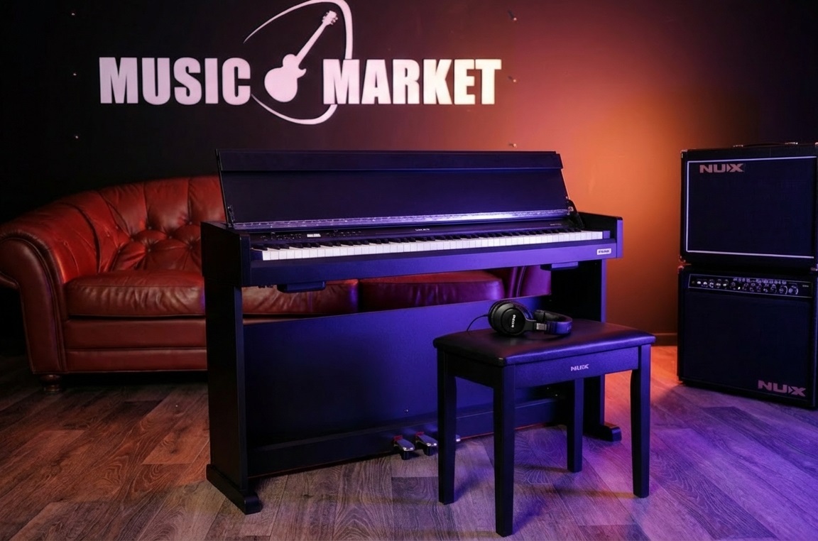 NCK-330-BK Цифровое пианино на стойке с педалями, черное, Nux