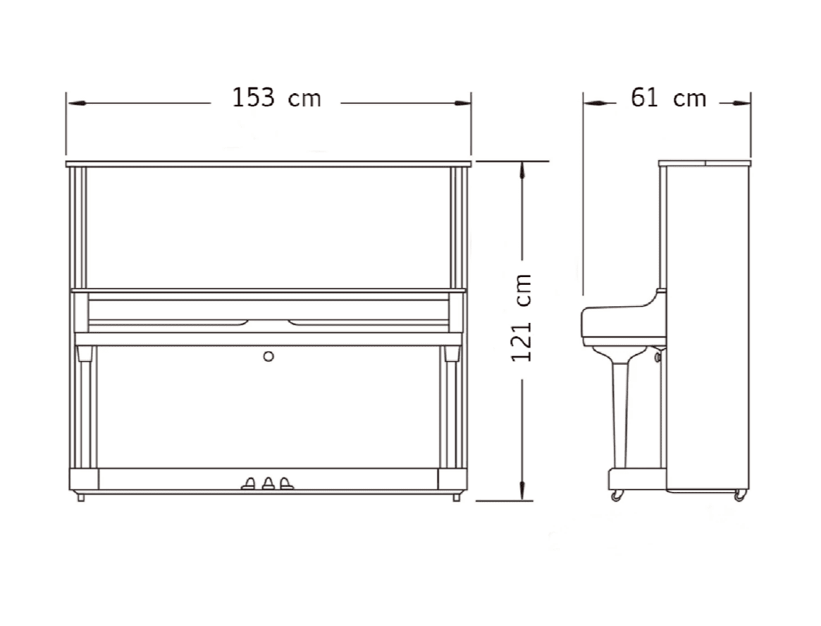 Акустическое пианино Yamaha YC121EX PEM - чёрный полированный