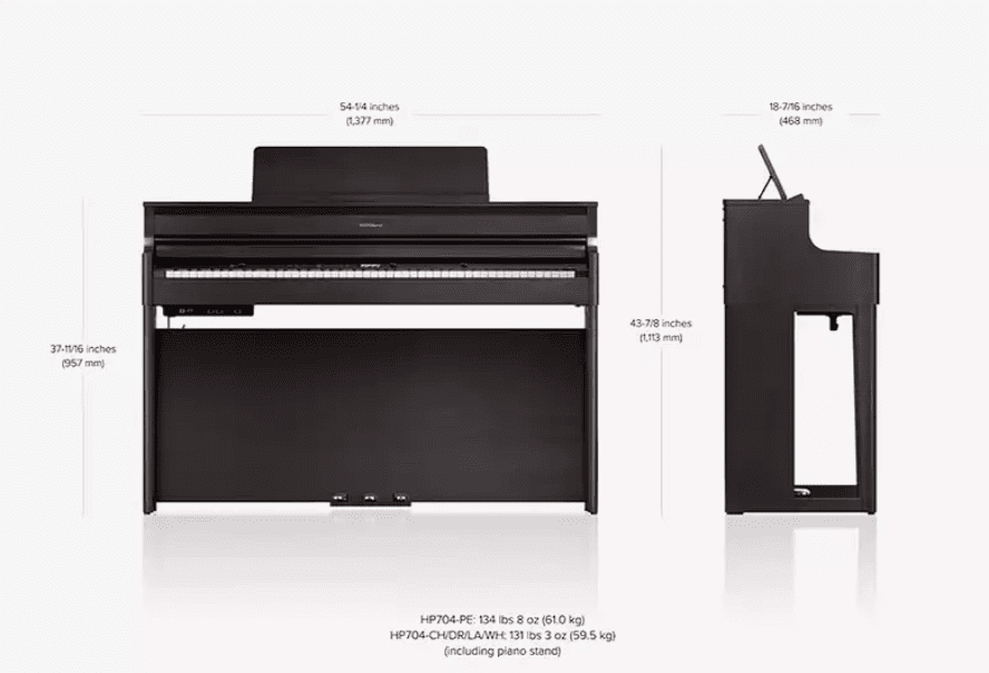 Цифровое пианино Roland HP704 PE - чёрный полированный