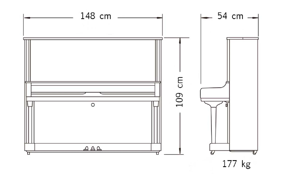 Акустическое пианино Yamaha JU109 PM - красное дерево полированный