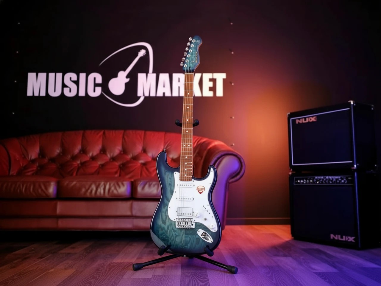 MSC20-Pro-OCBL Электрогитара, синяя, Mooer