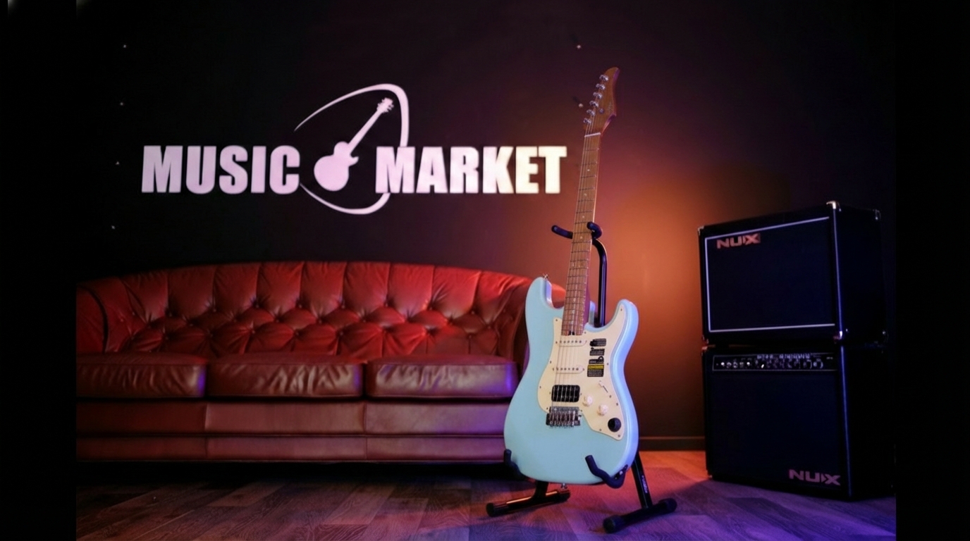 P801-Professional-801-BL Электрогитара с встроенным процессором, синяя, GTRS