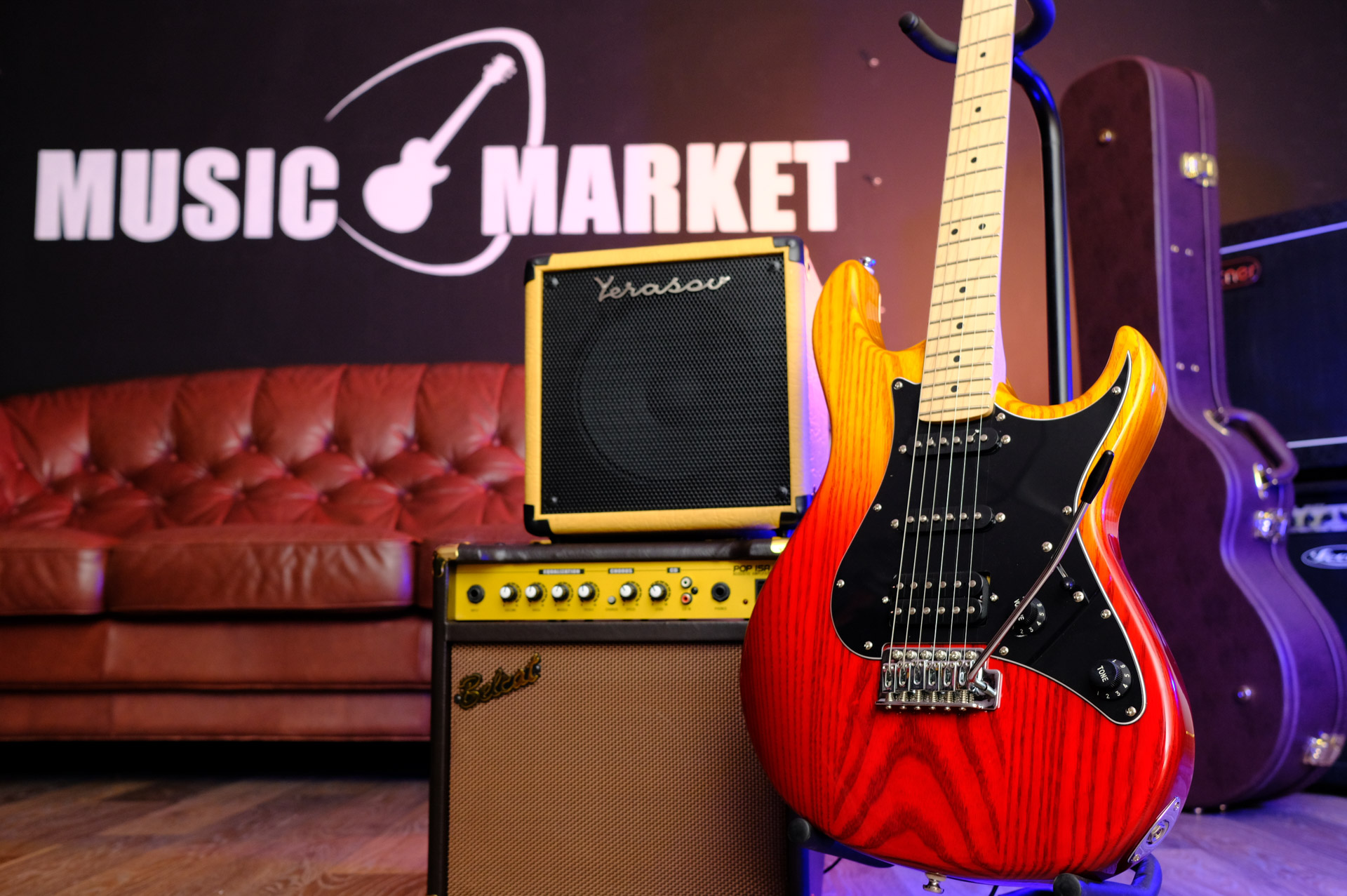 Электрогитара FENDER SQUIER MM STRATOCASTER HARD TAIL RED