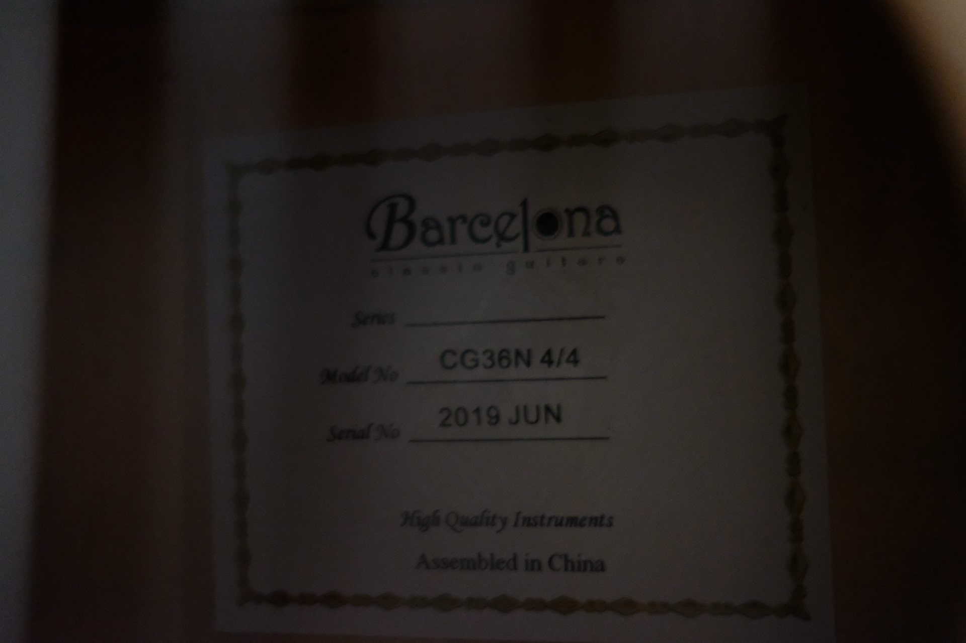 Классическая гитара Barcelona CG36N 4/4